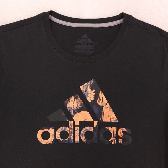 Adidas Graphic Short Sleeve Crew Neck Casual T Shirt Womens Size XL Black - Picture 1 of 8